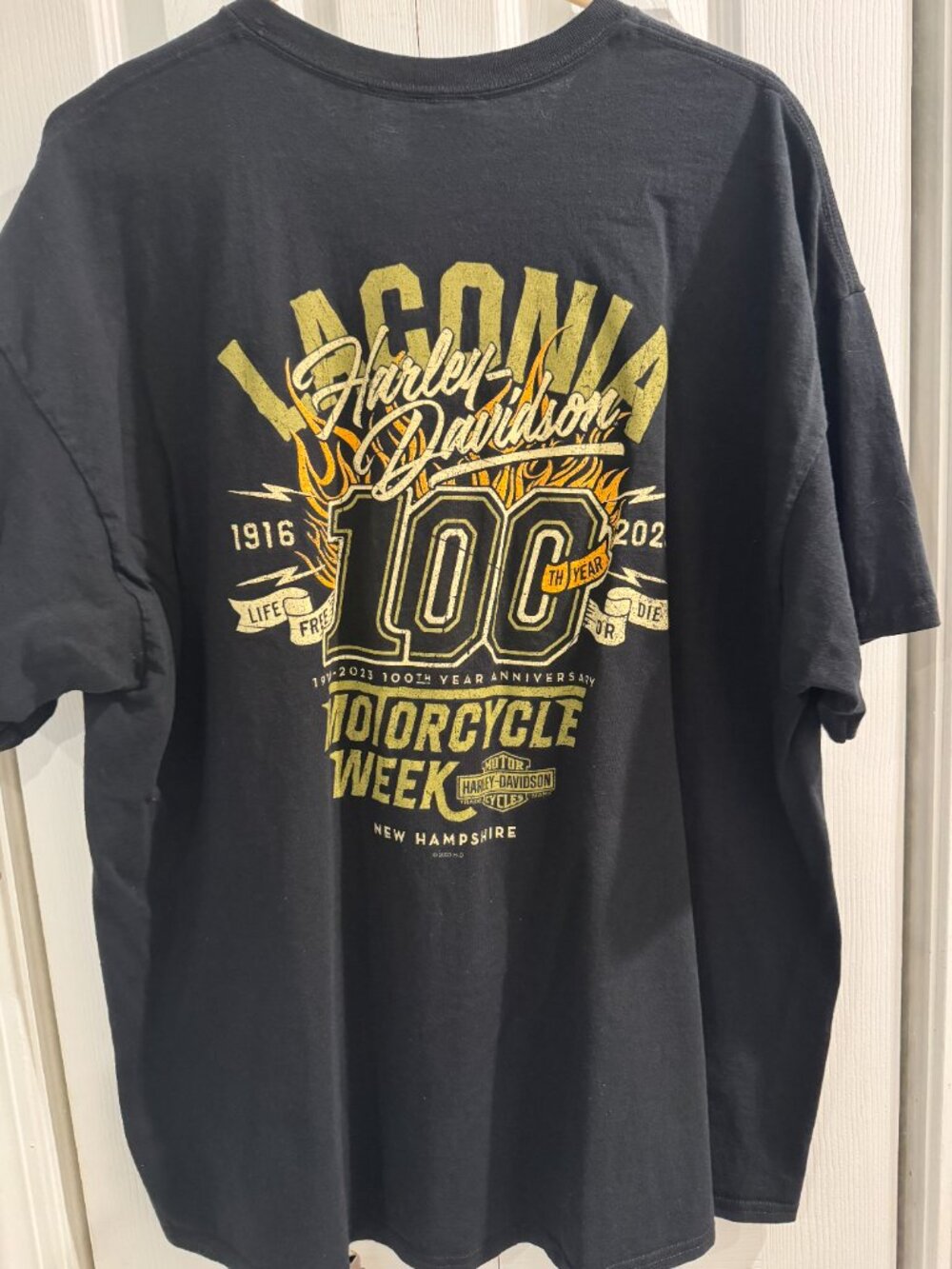 Harley-Davidson 2XL Laconia Motorcycle Week 100th Anniversary 2023 T-Shirt